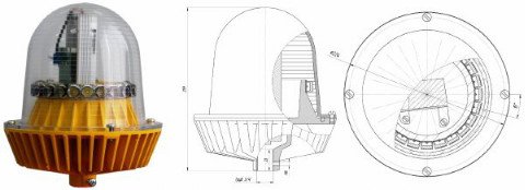 Загороджувальний вогонь (medium intensity obstruction light) «ZOS» >20000cd, ICAO type «A»